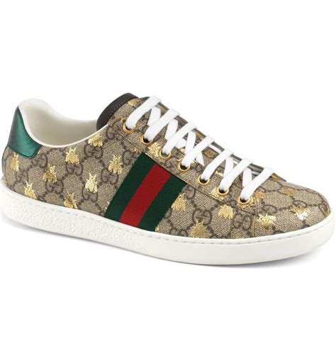 gucci bee web sneakers metallic|Gucci bedazzled sneakers.